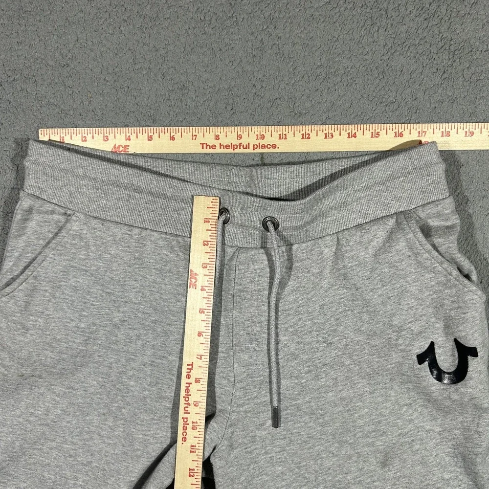 True Religion Horse Shoe Logo Gray Jogger Sweatpants Men's Large #3312
